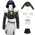 Women Shinny Kpop Demon Hunters Zoey Cosplay Costume Set Zoey Wig Kids Girls Cos Outfits Huntrix Halloween Party Props. 