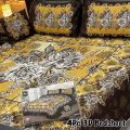 New Style 4Pc 3D Panel Bedsheet Crystal Cotton Bed Sheets King Size Bedsheet. 