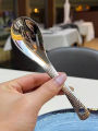 6 Pack Hammered Stainless Steel Soup Spoons Set – Elegant & Durable Premium Quality Kitchenware for Dining. 