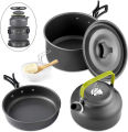 Outdoor Camping Cookware Set Aluminum Non Stick Pot Portable Outdoor Tableware Cookware Cooking Pot Bowl Hiking BBQ Picnic. 