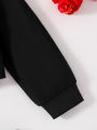 Girls Fashion Casual 2-Piece Set Black Lapel Long-Sleeved Letter Print Shirt Plaid Skirt Spring Autumn New. 
