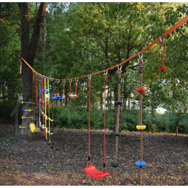 Kids Full Ninja Warrior Gear - Obstacle Course Tree Swing Active Play ...