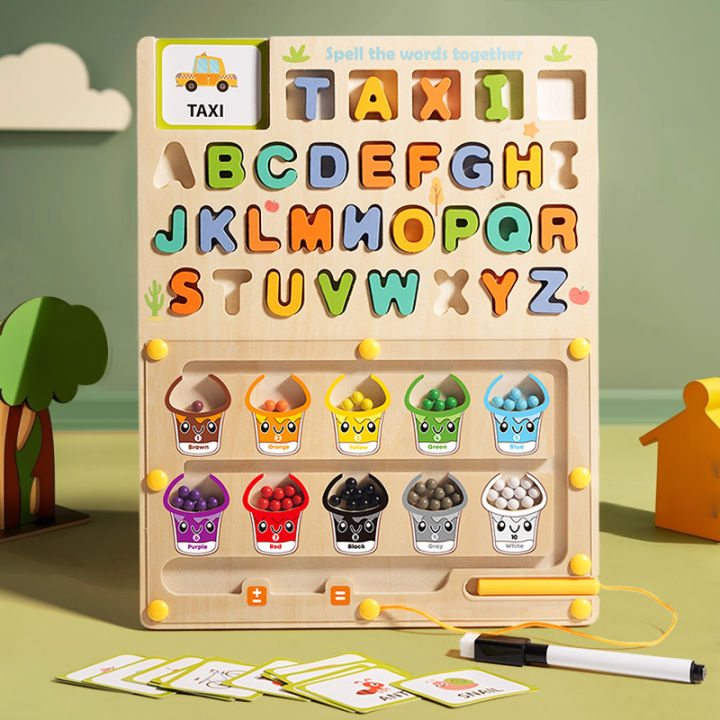 Magnetic Color Number Maze Wooden Matching Drawing Board Montessori ...
