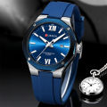 CURREN Simple Luxury Men's Watches New Business Quartz Wristwatch with Silicone Strap Luminous Hands Waterproof Clock. 