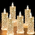 Crystal LED Candle Lights – Battery-Powered Tealight with Diamond Sparkle for Wedding, Party, Christmas, Valentine’s Day & Home Decor.