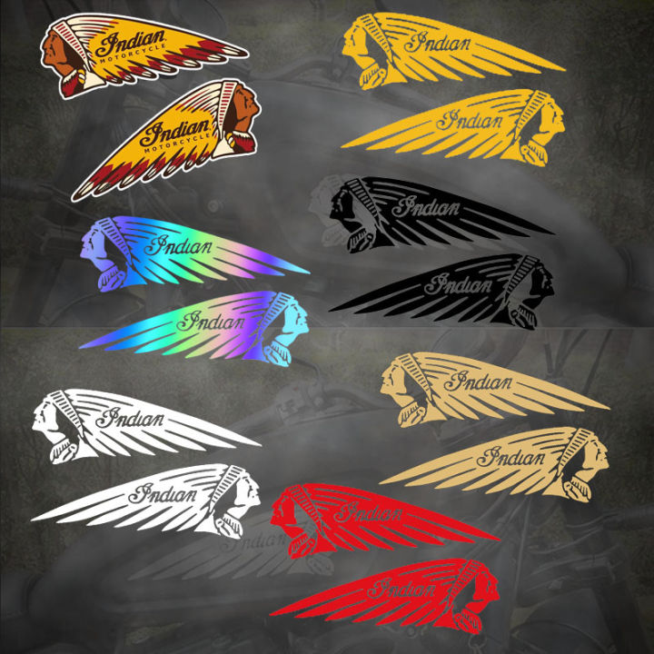 Indian Driver Sticker 2PCS Motorcycle Cool Stickers Indian Badge Moto Fuel Tank Left Right ...