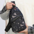 Korean chest bag Men's fashion  men's satchel Shoulder bag Crossbody bag Oxford cloth casual bag Canvas small backpack. 