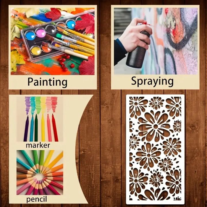 16pcs%20Reusable%20Geometric%20Pattern%20Stencils%20White%20Plastic%20Drawing%20Templates%20for%20DIY%20Furniture%20Canvas%20Tile%20Wall%20Floor%20Glass%20Window%20-%20Image%202