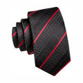 3Pcs Striped Ties Set Necktie and Pocket Square Cufflinks Sets Trendy Repp Graphic Woven Formal Business Necktie for Men. 