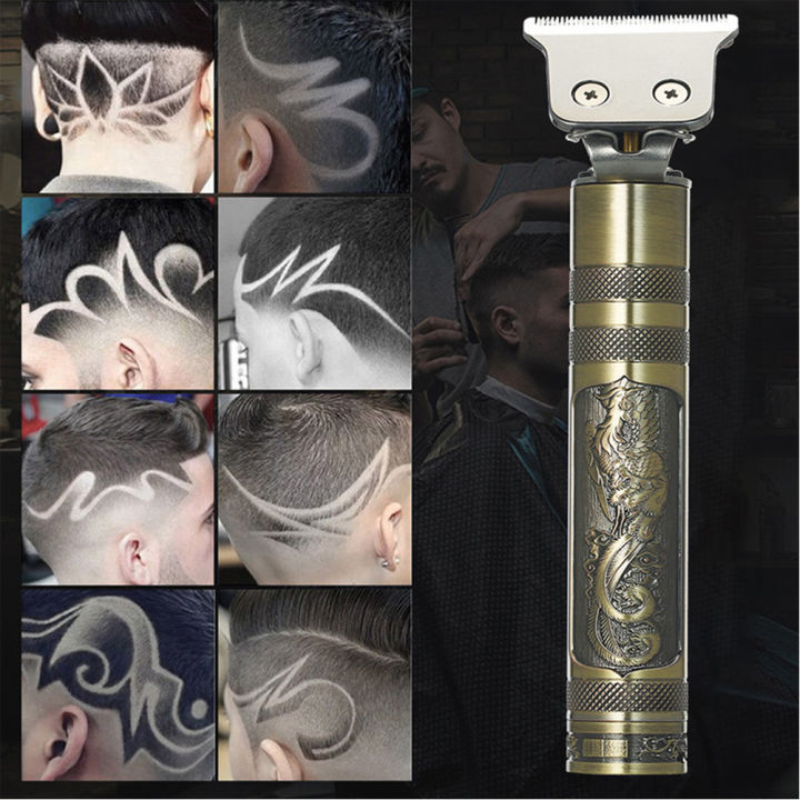 Thread Shaver Hair Clipper Rechargeable Thread Engraving Trimmer For Men USB Electric ...