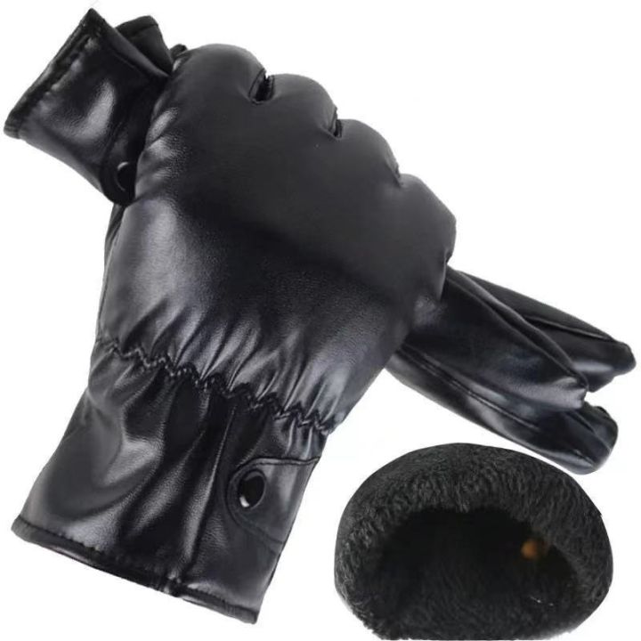 Winter%20Fashion%20Black%20PU%20Leather%20Gloves%20Male%20Thin%20Style%20Driving%20Leather%20Men%20Gloves%20Non-Slip%20Full%20Fingers%20Palm%20Touchscreen%20-%20Image%203