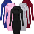 Ladies Dress Autumn Women Hooded Dresses Hoodies Women Sweatshirts Women Hoodies Dress Tops Ladies Clothing.