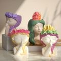 Pot for succulent Face Flower Pot Head Planter Pot Succulent Planter Cute Cactus Planter Closed Eyes Decor Mother's Day Gift. 
