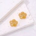 High Quality Stainless Steel Golden Five Leaf Flower Stud Earrings for Women Girls Fashion Waterproof Lucky Clover Jewelry Gifts. 