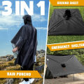 Hooded Rain Poncho for Adults Waterproof Lightweight Rain Coat for Men Women Reusable Rain Jacket for Emergency Outdoor. 