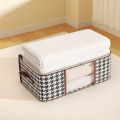 Visible Large Capacity Storage Box Portable Household Clothes Organizer With Handles Foldable Dustproof Quilt Zipper Container. 