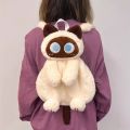 Black Cat Backpacks Big Eyes Kitten Doll Plush Kawaii Stuffed Animals Shoulder Bag Large-capacity Soft Toy Fashion Crossbody Bag.