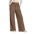 Women Long Pants 2026 Spring Summer Straight Long Elastic Waist Wide Leg Women long trousers Casual Soft Knitted Yoga Pants. 
