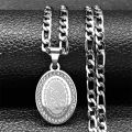 Seal of Archangel Michael Medal Necklace for Women/Men Rhinestone Stainless Steel Gold Silver Color Talisman Chain Jewelry. 