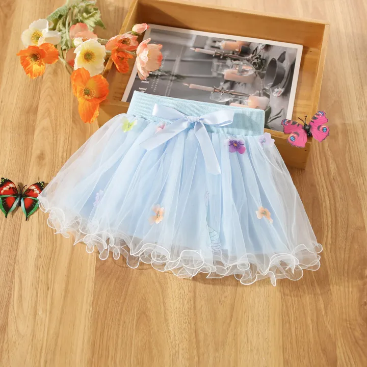 Summer%20Baby%20Girl%20Flower%20Embroidered%20Bow%20Half%20Skirt%20Girl%20Sweet%20Fashion%20Short%20Skirt%20-%20Image%202
