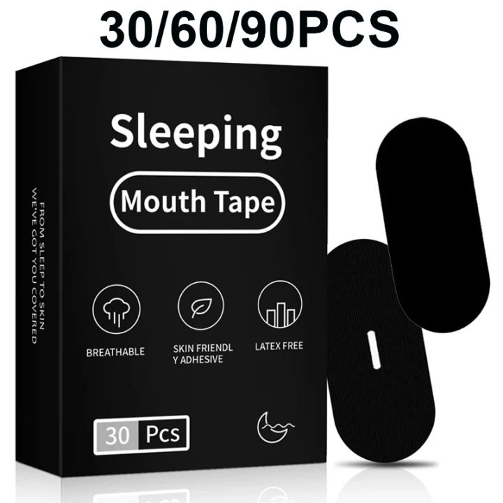 30/60/90Pcs Anti Snoring Mouth Tape Better Sleeping Mouth Breath Strips Medical Grade Nose Breathing Stickers for Home Travel