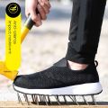 Summer Breathable Work Safety Shoes Men Women Work Sneakers Light Steel Toe Indestructible Shoes Anti-Smashing Safety Work Boots.
