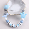 Baby Handmade Silicone Wooden Dummy Pacifier Clip Safe Teething Chain Teether Pacifier Holder Chain. 