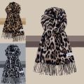 Fashion Leopard Tassels Shawl Imitation Cashmere Thickened Foulard Pashmina Hijabs Windproof Winter Warm Scarf Neck Warmer. 