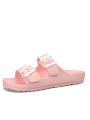 Summer Men's Casual Simple Solid Color Buckle Plastic Slip-On Flat Heel Adjustable Slippers. 