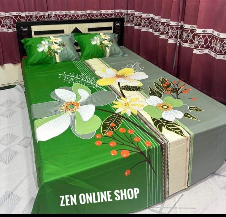 Cotton Multicolor King Size Bed Sheet With Two Matching Pillow Covers - Stylish and Comfortable Bed Sheet Set"