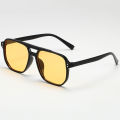 Women Men Square Sun Glasses Retro Polygon Sunglasses Female Black Vintage Fashion Ladies Oculos De Sol Double Beam Eyeglasses.
