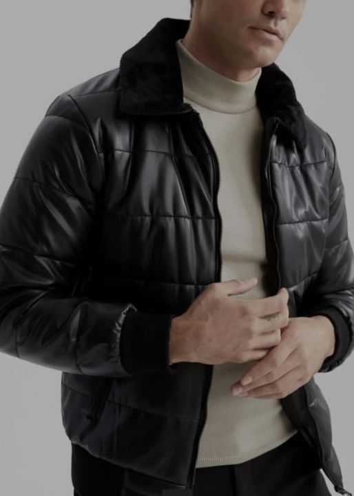 Faux puffer fur jacket for mens