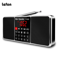 Lefon Digital FM Radio Receiver Speaker Stereo MP3 Player Support TF Card USB Drive LED Display Time Shutdown Portable Radios. 