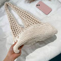 Fashion Crochet Bags For Women Summer Beach Tote Bag Raffia Aesthetic Knitted Handbag Bohemian Hollow Shoulder Bag Shopping Bag.