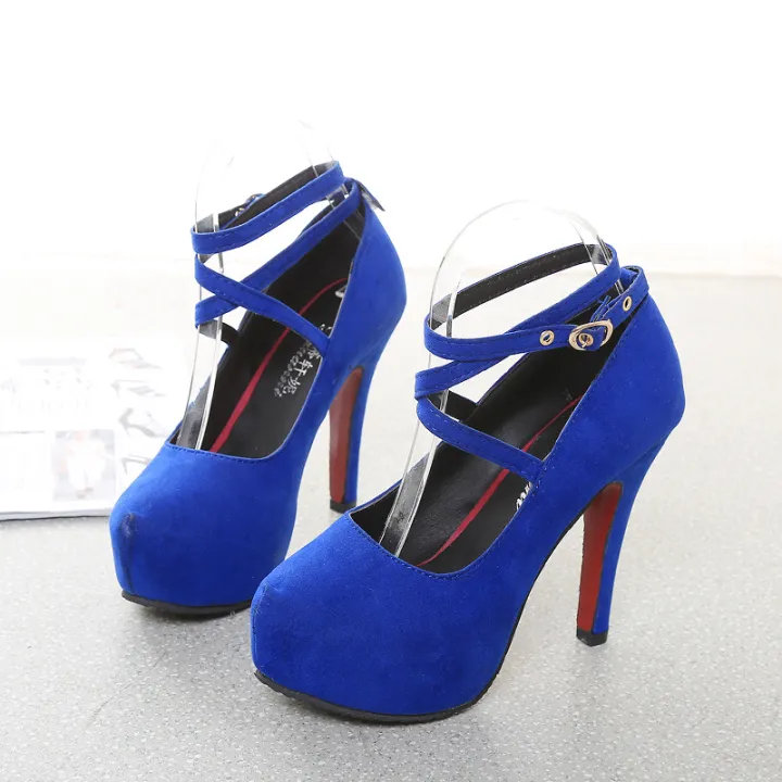 2024%20Summer%20Outdoor%20Dress%20Ankle%20Strap%20Bukle%20Strap%20Women's%20Pumps%20Round%20Toe%20Thin%20Heel%20Shoes%20for%20Women%20High%20Heel%20Shallow%20Shoes%20-%20Image%203