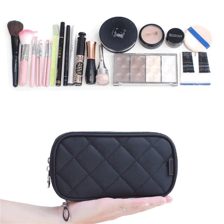 Women's%20Mirror%20Mini%20Cosmetic%20Bag%20Simple%20Waterproof%20Storage%20Box%20Black%20Double%20Layer%20Lingge%20Make%20Up%20Brush%20Beauty%20Organizer%20Supplies%20-%20Image%202