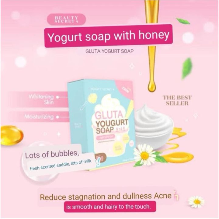 Beauty Secret 4 Gluta Yogurt Soap Radish & Peach Acne Gluta Yogurt Soap