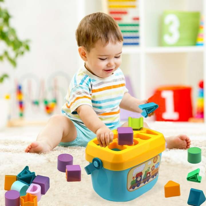 Huanger Shape Sorter Baby and Toddler Toy, ABC and Shape Pieces, Sorting Shape Game, Developmental Toy for Children 18 months+