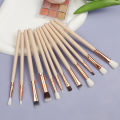 12Pcs Professional Eyes Makeup Brushes Set Wood Handle Eyeshadow Eyebrow Eyeliner Blending Powder Smudge Brush. 