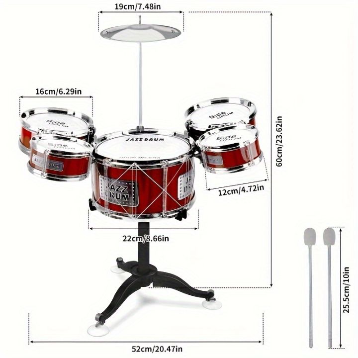 Kids%20Drum%20Set%20Musical%20Toy%20Drum%20Kit%20for%20Toddlers%20Jazz%20Drum%20Set%20with%20Stool,%202%20Drum%20Sticks,%20Cymbal%20and%205%20Drums%20Musical%20Instruments%20-%20Image%202