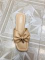Girls Fashionable Cute Look Slim Flat Shoes | Solid Color Butterfly Sandal. 