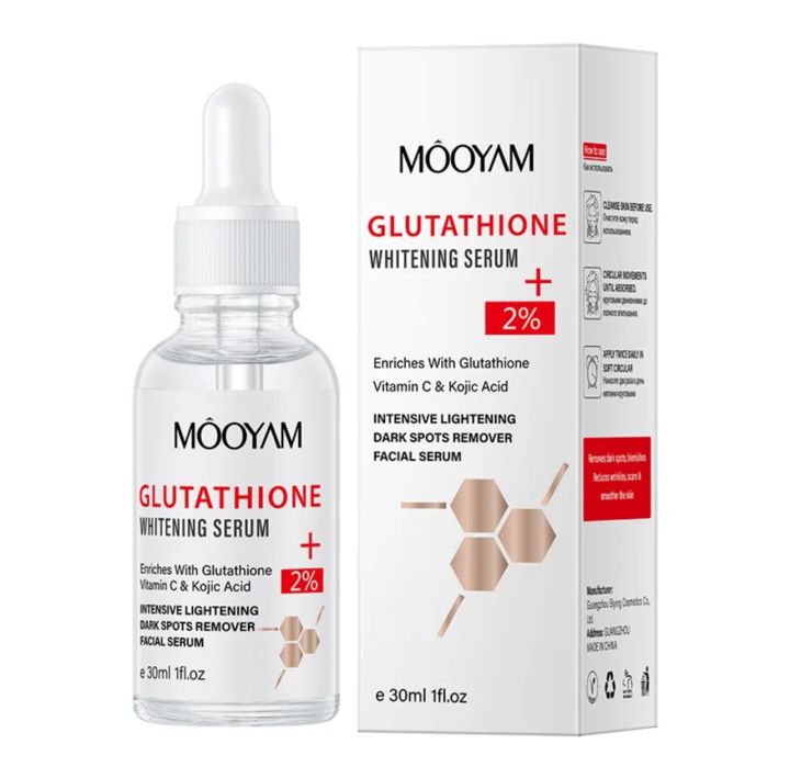MOOYAM Glutathione Serum 30ml, Enriched with Kojic Acid and Vitamin C, glowing serum, whitening serum