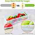Fridge Food Storage Container Organiser with Removable Drain Tray for Fresh Fruits, Vegetables, Meat & Fish, BPA-Free Plastic Kitchen Box Storage Food Box Container Organizer 1500ml Stackable. 