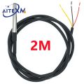 DS18B20 Temperature Sensor Stainless Steel Package 1M / 2M / 3M Waterproof 18B20 Cable Temperature Probe For Arduino. 