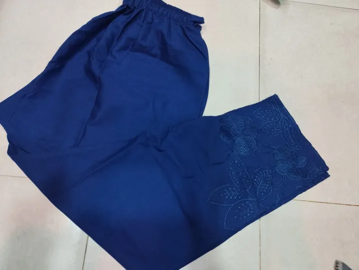 Hot%20Pink%20Color%20Ladies%20Fashionable%20Linen%20Embroidery%20Palazzo%20For%20Women%20-%20Image%204