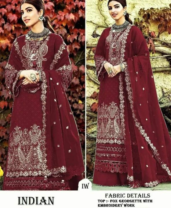 Womens Pakistani Georgette Unstitched Kurta Set