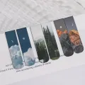2pcs Forest Landscape Magnetic Bookmark For Pages Books Readers. 