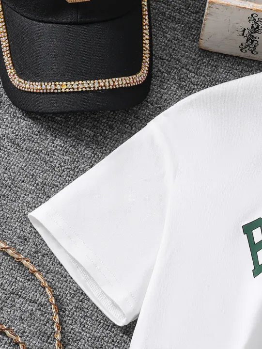 Spring/Summer%20Children's%20Fashion%20Trend%20Girls%20Athleisure%20Basic%20Three-Piece%20Letter%20Print%20T-Shirt%20Solid%20Color%20Halter%20Vest%20Sweatpant%20-%20Image%204