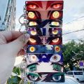 9 Style Anime Keychain Demon Slayer Keyring Shining Eyes Double Sided Light-Transmitting Pattern Backpack Key Pendants . 