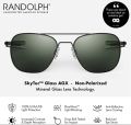 Randolph USA Matte Black Classic Aviator Sunglasses for Men or Women 100% UV sun glass for men. 